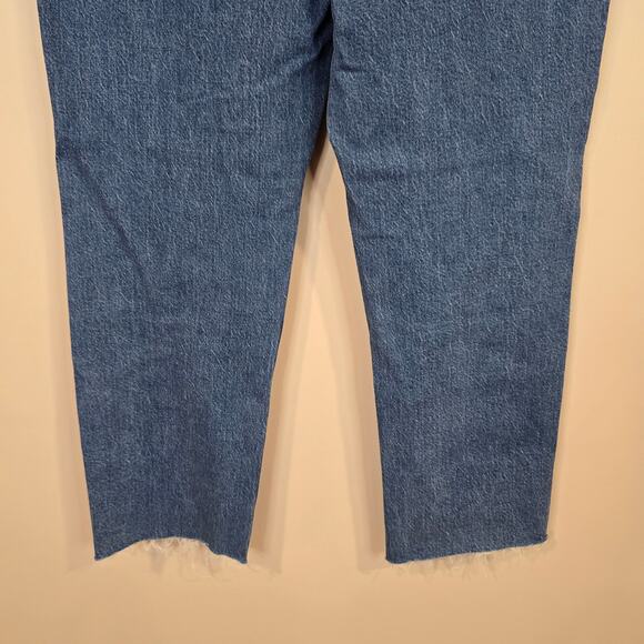 Women's LOFT "The Straight" Jeans with Rhinestones & Raw Ankles | Size 30/10 - Picture 8 of 11